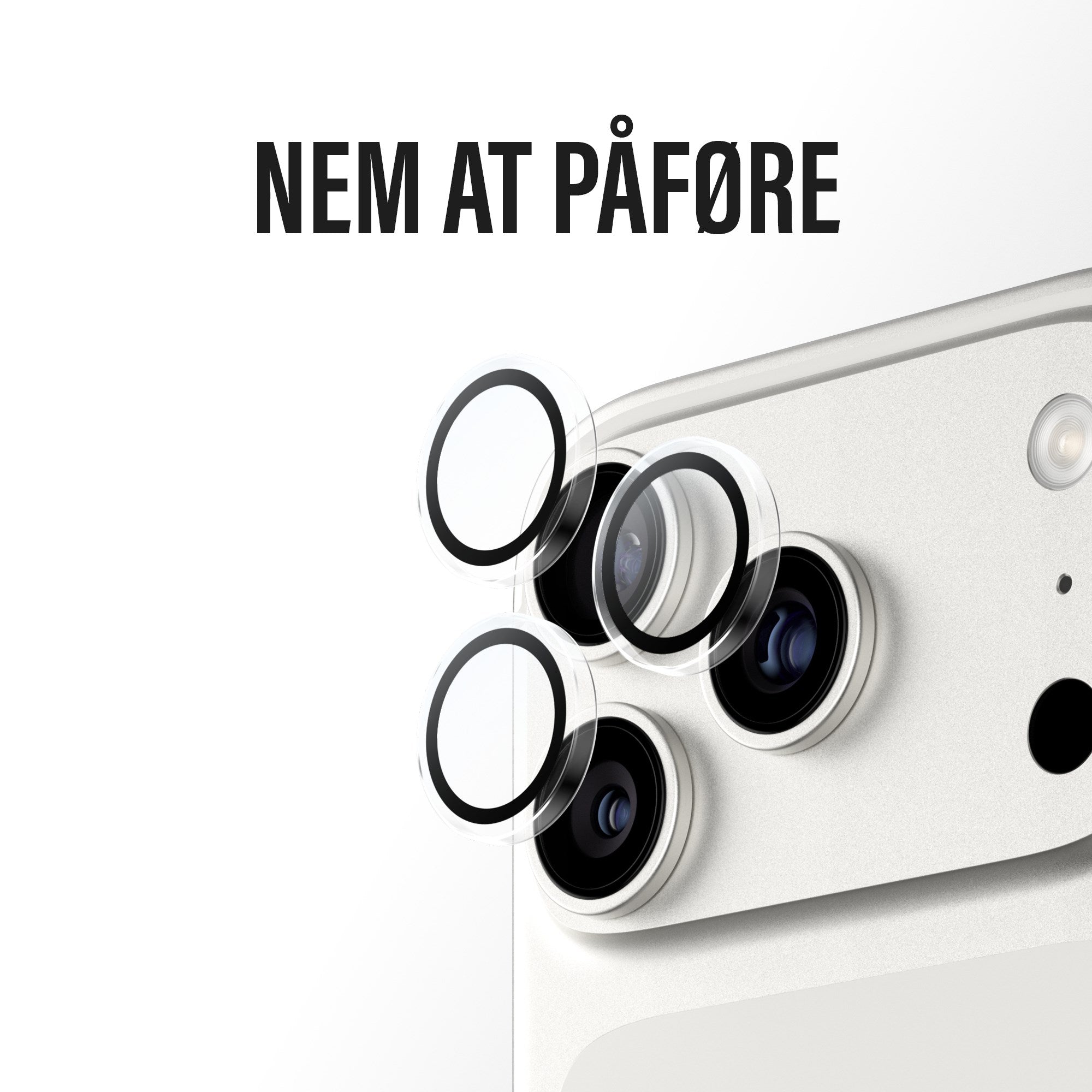 PanzerGlass® Hoops® Kameralinsebeskytter Transparent iPhone 17 Pro | iPhone 17 Pro Max | iPhone 16 Pro | 16 Pro Max